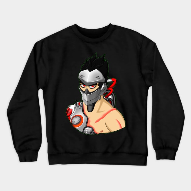 Overwatch- Blackwatch Genji Crewneck Sweatshirt by CinderaceQueen